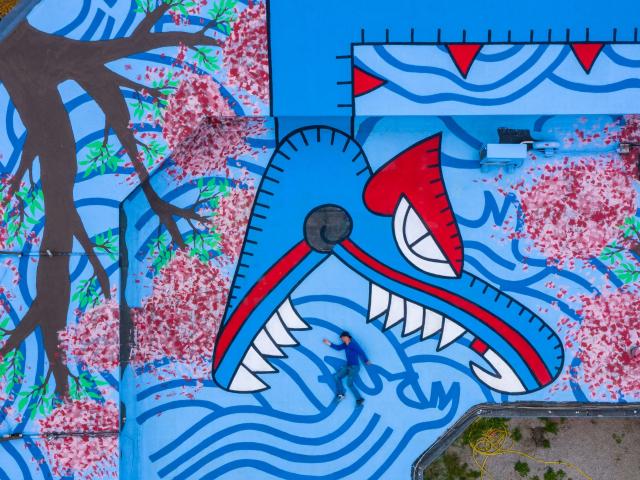 Bagnoles Orne Bebagnoles Ore Street Art Drone Quetzacoatl Bleu Drone